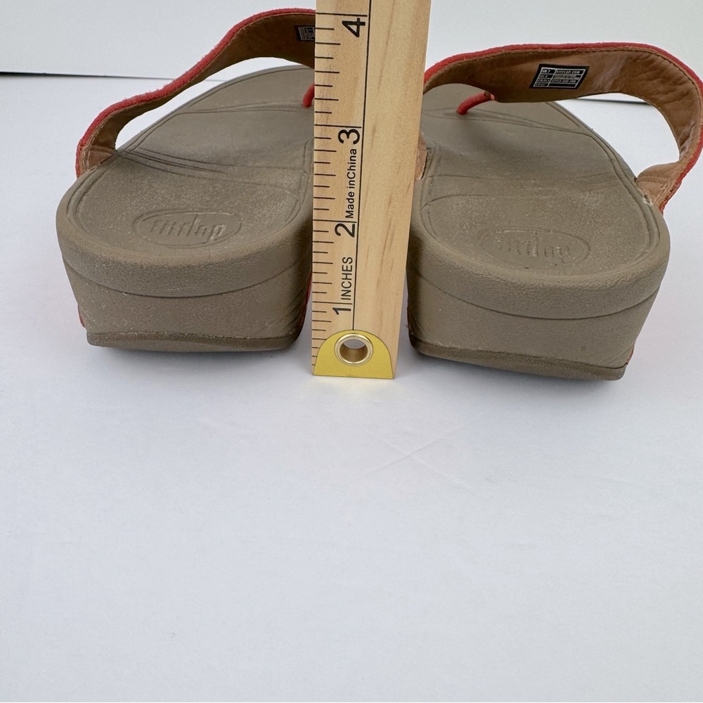 Fitflop Aztek Chada Women's Sandal Thong Slip-Ons. Size 9. Orange leather. - Picture 5 of 12